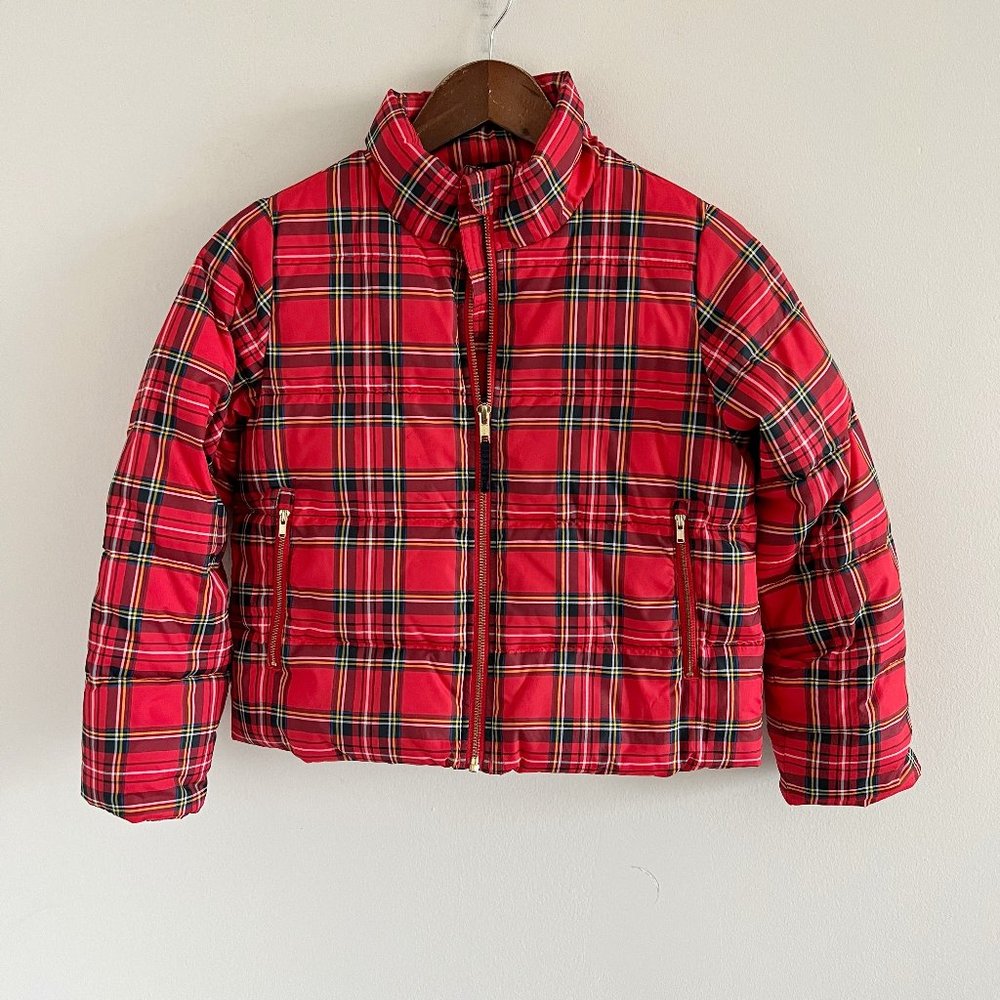 Crewcuts Red Tartan Quilted Puffer Jacket